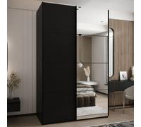 tarzana iii wooden wardrobe with 2 sliding doors in black