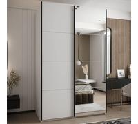 tarzana iii wooden wardrobe with 2 sliding doors in white