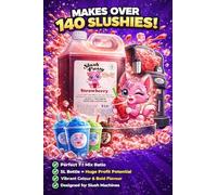 TAS-TY Slush Pussy Strawberry Flavoured Syrup Concentrate, 5 Litre, 7:1 Dilution Ratio for Slush Machines (Strawberry)