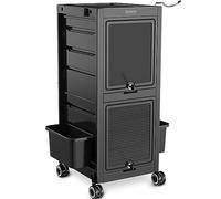 Tasalon Premium Lockable Salon Trolley Cart with Wheels and 6 Drawers & 2 Bucket, Versatile Salon Cart for Hair Stylist, Salon Rolling Cart for Extra Storage, Multi-use Cart for Salon, Tattoo, Barber