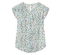 TASAMO Chiffon T-Shirt Round Neck Curved Hem Short Sleeves Soft Bodice for Woman(XX-Large, FP White 01)