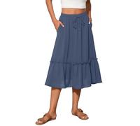 TASAMO Trendy Women's Skirt - Featuring a Flared Design, Elastic Waistband, and Side Pockets for Added Convenience