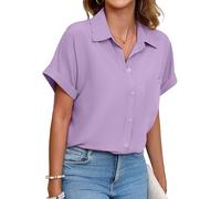 TASAMO Womens Button Casual Business Sleeves: The Summer Staple You Need Light Purple