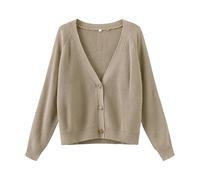 TASAMO Women's Cable Knit Cardigans Open Front Long Sleeve V Neck Button Down Sweater Loose Casual Lightweight Chunky Knitwear