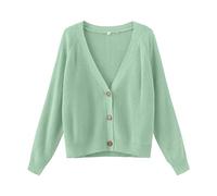 TASAMO Womens Long Sleeve Open Front Cardigans Button Down V Neck Cardigan Lightweight Oversized Sweater Crystal Green