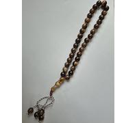 Tasbeeh Large Basic Prayer Misbah Rosary Islamic Beads Counter Spiritual Marble Effect 33 Beads 9 Colours (Brown)