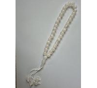 Tasbeeh Large Basic Prayer Misbah Rosary Islamic Beads Counter Spiritual Marble Effect 33 Beads 9 Colours (White)