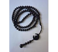 Tasbeeh Regular Basic Moon/Star Prayer Misbah Rosary Islamic Beads Counter Spiritual Marble Effect 99/100 Beads in 18 Colours (Black)