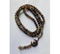 Tasbeeh Regular Basic Moon/Star Prayer Misbah Rosary Islamic Beads Counter Spiritual Marble Effect 99/100 Beads in 16 Colours (Brown Marble)