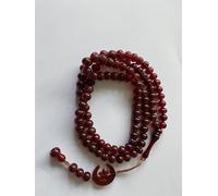 Tasbeeh Regular Basic Moon/Star Prayer Misbah Rosary Islamic Beads Counter Spiritual Marble Effect 99/100 Beads in 18 Colours (Red)
