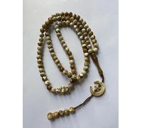 Tasbeeh Regular Basic Moon/Star Prayer Misbah Rosary Islamic Beads Counter Spiritual Marble Effect 99/100 Beads in 18 Colours (Bronze Marble)