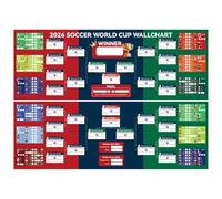TASBER 2026 World Cup Wall Chart Kit, Large Reusable Tournament Bracket Poster with 12 Groups, Flag Stickers & Dry-Erase Markers, Track Matches to Final, Ideal for Parties, Home & Office Decor (2pcs)