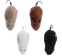 TASBER 4PCS Wind Up Mouse Toy for Cats, Plush Clockwork Mouse with Twirling Tail, Interactive Prank Toy for Indoor Cats, Decorative Interesting Cat Chasing Toys for Pet Shop, Home, Cattery, Indoor