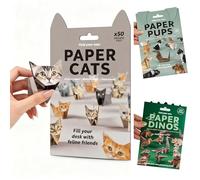 TASBER 50PCS 3D Paper Cats Kit, DIY Paper Cats Origami Kit, Creative Origami Cat Animal Kits, Fun Craft Activity for Adults Kids, Desk Decoration (3 Pack)