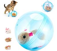 TASBER Automatic Rolling Ball Hamster, Self-Rolling Interactive Cat Ball， Electric Cat Dog Toys Hamsters Plush Rolling Balls, Automatic Pet Entertainment Hamster Toys for Cats Dogs Chasing (C)