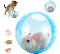 TASBER Automatic Rolling Ball Hamster, Self-Rolling Interactive Cat Ball， Electric Cat Dog Toys Hamsters Plush Rolling Balls, Automatic Pet Entertainment Hamster Toys for Cats Dogs Chasing (A)