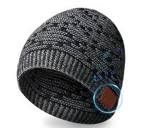 TASBER Bluetooth Beanie Hat Men, Secret Santa Gifts for Men Women, Bluetooth Hat for Winter Running, Wireless Winter Knit Grey