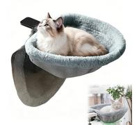 TASBER Cat Bed for Desk, Cat Desk Bed with Soft Faux Rabbit & Breathable Mesh, One-Click Folding Space-Saving Design for Home & Office, Washable Cat Nest for All Seasons, Holds Up to 40lb