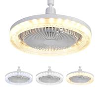 TASBER Ceiling Fans with Lights and Remote for Bedroom, E27 Socket Quiet Ceiling Fan Light with 3 Fan Speeds & 3 Light Settings, Timing Ceiling Fan for Bedroom, Kitchen & Home Office
