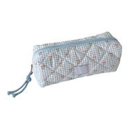 TASBER Cherries Pencil Case, Zippers Closure Stationerys Pouches, Aesthetic Stationery Bag for School, Makeup Bag and Toiletry Pouch for Teens and Women (Blue)