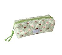 TASBER Cherries Pencil Case, Zippers Closure Stationerys Pouches, Aesthetic Stationery Bag for School, Makeup Bag and Toiletry Pouch for Teens and Women (Green)