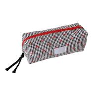 TASBER Cherries Pencil Case, Zippers Closure Stationerys Pouches, Aesthetic Stationery Bag for School, Makeup Bag and Toiletry Pouch for Teens and Women (Black)