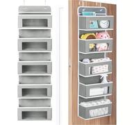 TASBER Door Storage Organizer, Hanging Wardrobe Storage, Behind The Door Hanging Organiser, Hanging Wardrobe Organiser for Pantry, Baby Nursery, Bathroom, Bedroom, Closet, Wardrobe (Five Layers)