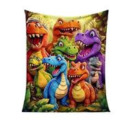 TASBER Flannel Dinosaur Blanket, Soft Funny Dinosaur Print Bed Throw, for Living Room Bedroom Sofa Recliner Lounge Dorm Apartment Kids Boys Girls Teens (150x200cm)