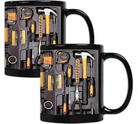 TASBER Mechanic Coffee Mug, 3D Mechanic Toolbox Coffee Mug, Ceramic Mechanic Toolbox Coffee Cup, Tool Box Tea Mug, Gift for Dad, Husband, Car Lovers & Handymen (2pcs)