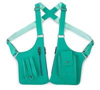 TASBER Premium Faux Leather Unisex Underarm Bag, Anti-Theft Double Straps Multi, Multi-Pocket Shoulder Bag for Camping Hiking Daily Commute (Emerald Green)