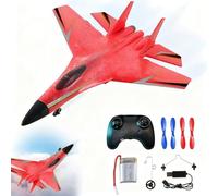 TASBER RC Plane, Channel Remote Control Plane, RC Airplane with Lights, Remote Control Wireless Airplane, Foam RC Glider planes for Kids Beginners Adults, Ready to Fly (Red)