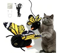 TASBER Rechargeable Butterfly Cat Toy, Smart Sensing Flapping Butterfly Toy for Cats, Rechargeable Flapping Butterfly Toy, Automatic Cat Enrichment Toy for Kittens Boredom Relief and Exercise，Gold