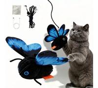 TASBER Rechargeable Butterfly Cat Toy, Smart Sensing Flapping Butterfly Toy for Cats, Rechargeable Flapping Butterfly Toy, Automatic Cat Enrichment Toy for Kittens Boredom Relief and Exercise，Blue