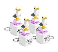 TASBER Seagull Mine Sound Button Keychain, Rechargeable Fidget Clicker with Real Sound and LED Light, Funny Interactive Desk Stress Relief Toy Gifts for Adults (4pcs)