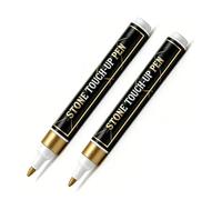 TASBER Tombstone Marker Pen, Gold Oil-Based Waterproof Paint Pen for Restoring Faded Grave Inscriptions, Quick-Dry Stone Touch-Up with Strong Coverage for Gravestone Lettering & Memorials (2pcs-Gold)