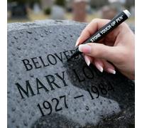 TASBER Tombstone Marker Pen, Gold Oil-Based Waterproof Paint Pen for Restoring Faded Grave Inscriptions, Quick-Dry Stone Touch-Up with Strong Coverage for Gravestone Lettering & Memorials (Black)