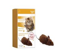 TASBER Wind Up Mouse Toy for Cats, Plush Clockwork Mouse with Twirling Tail, Activated Hunting Game, Plush & Safe Chasing Prank Toy for Indoor Cats, Stimulates Instincts & Exercise (1pc)