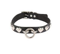 TASBERN Leather Studded Punk Choker for Women Goth Cool Metal Studded Collar Punk Rock Fashion Necklace Black, Leather, No Gemstone