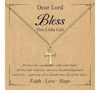TASBERN Tiny Cross Necklace for Girls Baptism Christmas Confirmation Valentines Easter Birthday Gifts for Teens Granddaughter Daughter Niece, Stainless Steel, No Gemstone