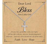 TASBERN Tiny Cross Necklace for Girls Baptism Christmas Confirmation Valentines Easter Birthday Gifts for Teens Granddaughter Daughter Niece, Stainless Steel, No Gemstone