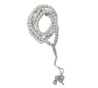 Tasbih Prayer Beads AMN-479 Muslim dhikr Misbaha Unique Design Rosary with Decorated Tassel Eid Ramadan Gift (White)