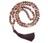 Tasbih Premium Muslim Prayer Beads Made with Natural Stone Beads for Daily Misbaha and Meditation (8mm (99 Beads), Jasper, Dark Brown)