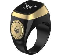 Tasbih Zikr Smart Ring Digital Alarm Clock Muslim Azan Counter 20 mm (Black)