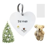 Taschenbär - Mini-Plüschtier Im Taschenformat | Plüschbär Mit Emotionaler Karte & Holzherz Handgefertigtes Trostgeschenk Mutmacher-Bär, 6cm, 1 Set Inkl. Herz & Karte