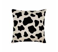 TASDANA Cow Print Throw Pillow Cover Black White Spots Farm Animal Cowhide Simple Doodle Pillow Covers 18X18 Inch Square Cotton Linen Soft Couch Cushion Case for Bedroom Sofa Living Room Home Decor