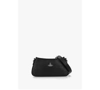 Tasha Mini Croc Embossed Black Leather Shoulder Phone Bag - Bkr / One-Size