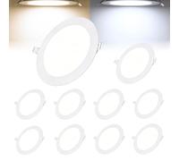 Tashace 15w LED Recessed Downlight Panel Ultra-Thin Round Ceiling Spotlight(Neutral Light,10pack)