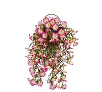 Tashace 7 Pcs Set Artificial Morning Glory Flower Vines 75cm Fake Bouquet Real Touch Flowers For Home Wedding Party Plant Decoration(Pink White)