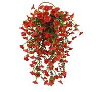 Tashace 7 Pcs Set Artificial Morning Glory Flower Vines 75cm Fake Bouquet Real Touch Flowers For Home Wedding Party Plant Decoration(Sunset Red)