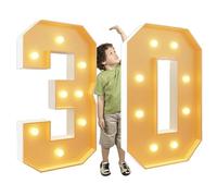Tashace 70cm/100cm/120cm/4FT Mosaic Numbers for 5 15th 50th Birthday Decorations Marquee Light Up Numbers Anniversary Party Decorations LED Light Pre-Cut Frame Set(Number 30,100cm/3FT)